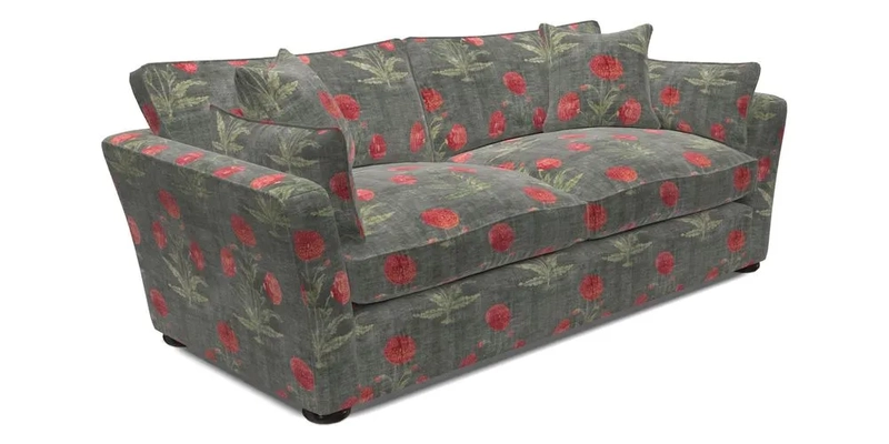 Aldeburgh 3 Seater Sofa in Cloth 22 Bayadere Seal with Scatters in Bayadere & Barcode Seal