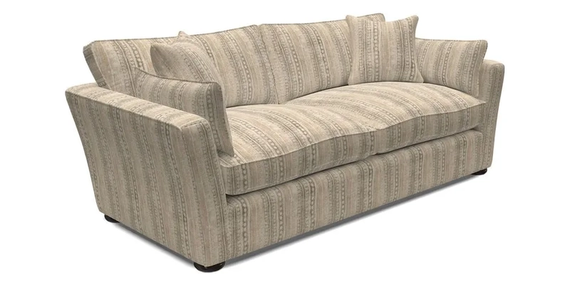 Aldeburgh 3 Seater Sofa in Cloth 22 Bayadere Seal with Scatters in Bayadere & Barcode Seal
