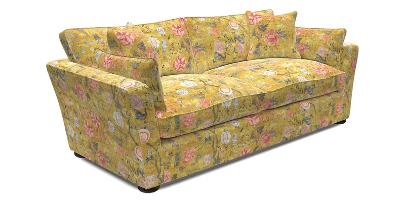 Aldeburgh 3 Seater Sofa in Cloth 22 Bayadere Seal with Scatters in Bayadere & Barcode Seal