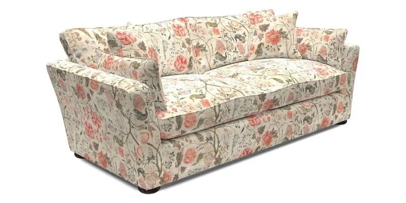 Aldeburgh 3 Seater Sofa in Cloth 22 Bayadere Seal with Scatters in Bayadere & Barcode Seal