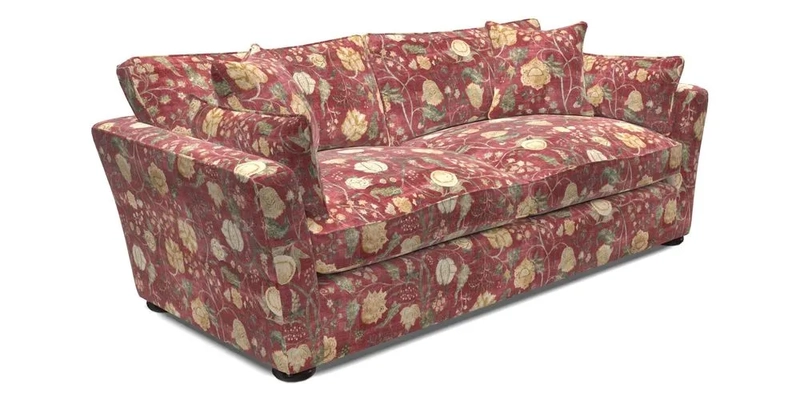 Aldeburgh 3 Seater Sofa in Cloth 22 Bayadere Seal with Scatters in Bayadere & Barcode Seal