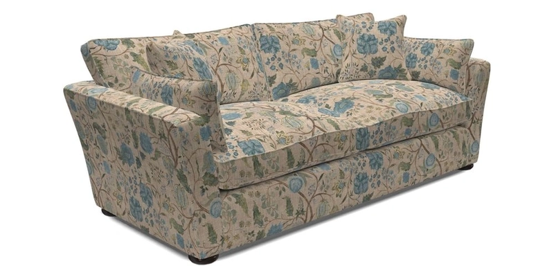 Aldeburgh 3 Seater Sofa in Cloth 22 Bayadere Seal with Scatters in Bayadere & Barcode Seal