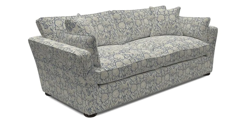 Aldeburgh 3 Seater Sofa in Cloth 22 Bayadere Seal with Scatters in Bayadere & Barcode Seal