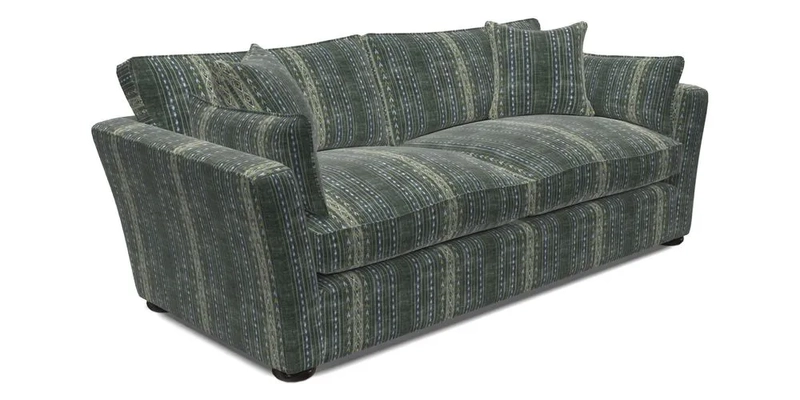 Aldeburgh 3 Seater Sofa in Cloth 22 Bayadere Seal with Scatters in Bayadere & Barcode Seal