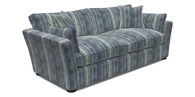 Aldeburgh 3 Seater Sofa in Cloth 22 Bayadere Seal with Scatters in Bayadere & Barcode Seal