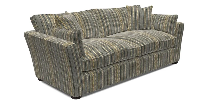 Aldeburgh 3 Seater Sofa in Cloth 22 Bayadere Seal with Scatters in Bayadere & Barcode Seal