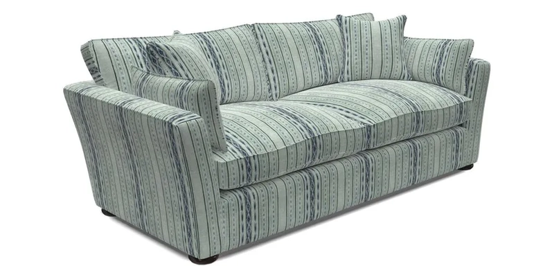Aldeburgh 3 Seater Sofa in Cloth 22 Bayadere Seal with Scatters in Bayadere & Barcode Seal