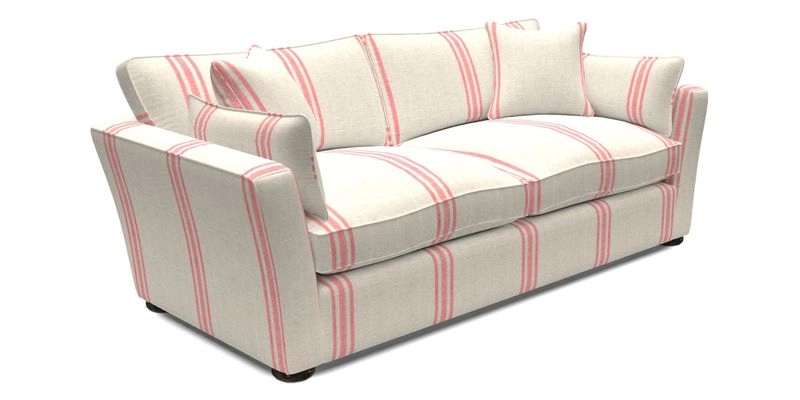 Aldeburgh 3 Seater Sofa in Cloth 22 Bayadere Seal with Scatters in Bayadere & Barcode Seal