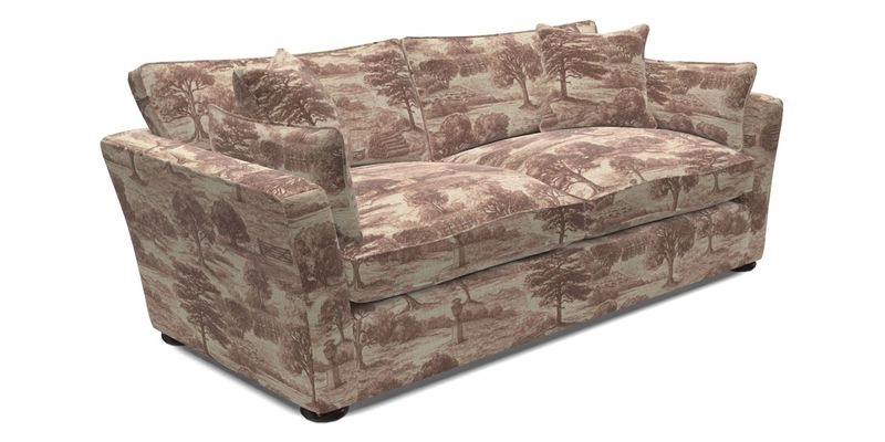Aldeburgh 3 Seater Sofa in Cloth 22 Bayadere Seal with Scatters in Bayadere & Barcode Seal