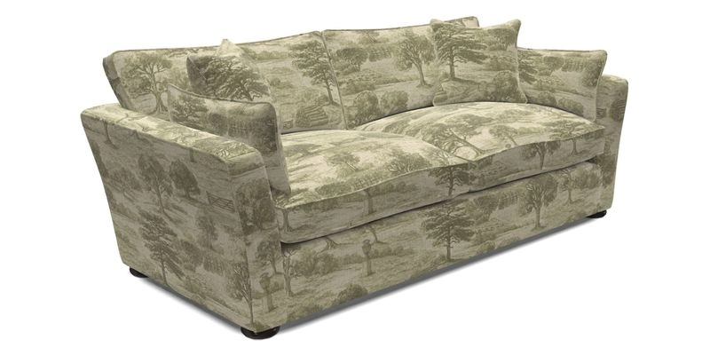 Aldeburgh 3 Seater Sofa in Cloth 22 Bayadere Seal with Scatters in Bayadere & Barcode Seal