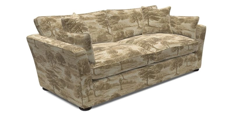 Aldeburgh 3 Seater Sofa in Cloth 22 Bayadere Seal with Scatters in Bayadere & Barcode Seal