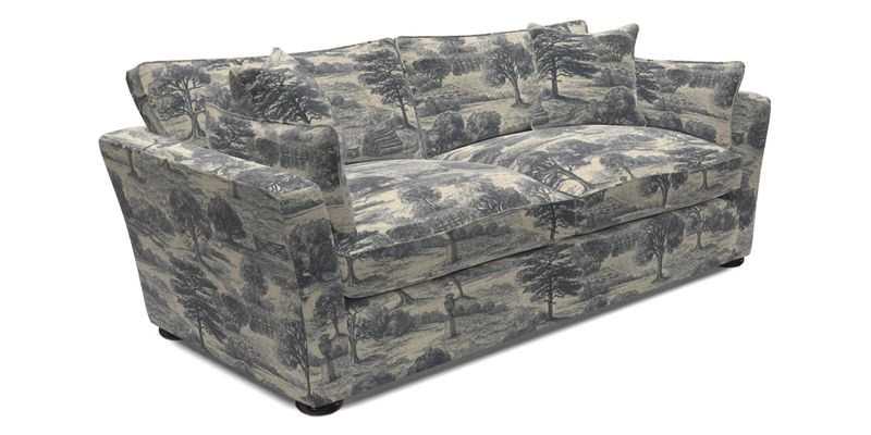 Aldeburgh 3 Seater Sofa in Cloth 22 Bayadere Seal with Scatters in Bayadere & Barcode Seal