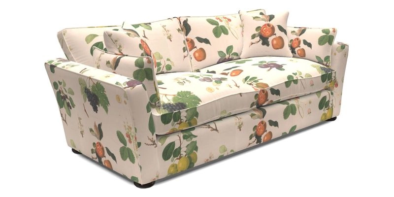 Aldeburgh 3 Seater Sofa in Cloth 22 Bayadere Seal with Scatters in Bayadere & Barcode Seal