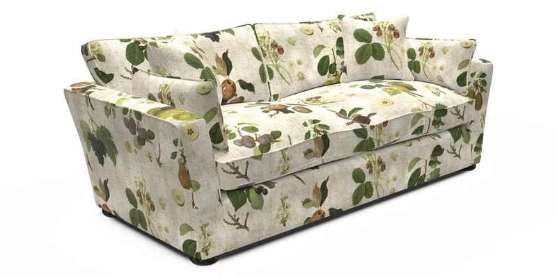 Aldeburgh 3 Seater Sofa in Cloth 22 Bayadere Seal with Scatters in Bayadere & Barcode Seal