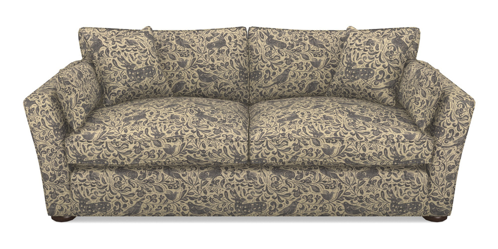 Product photograph of Aldeburgh 3 Seater Sofa In V A Drawn From Nature - Bird And Rabbit - Navy from Sofas and Stuff Limited