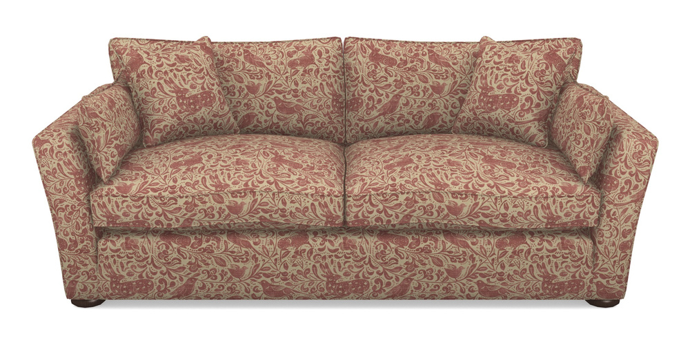 Product photograph of Aldeburgh 3 Seater Sofa In V A Drawn From Nature - Bird And Rabbit - Red from Sofas and Stuff Limited