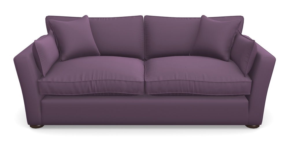 Product photograph of Aldeburgh 3 Seater Sofa In Clever Glossy Velvet - Blackcurrant from Sofas and Stuff Limited