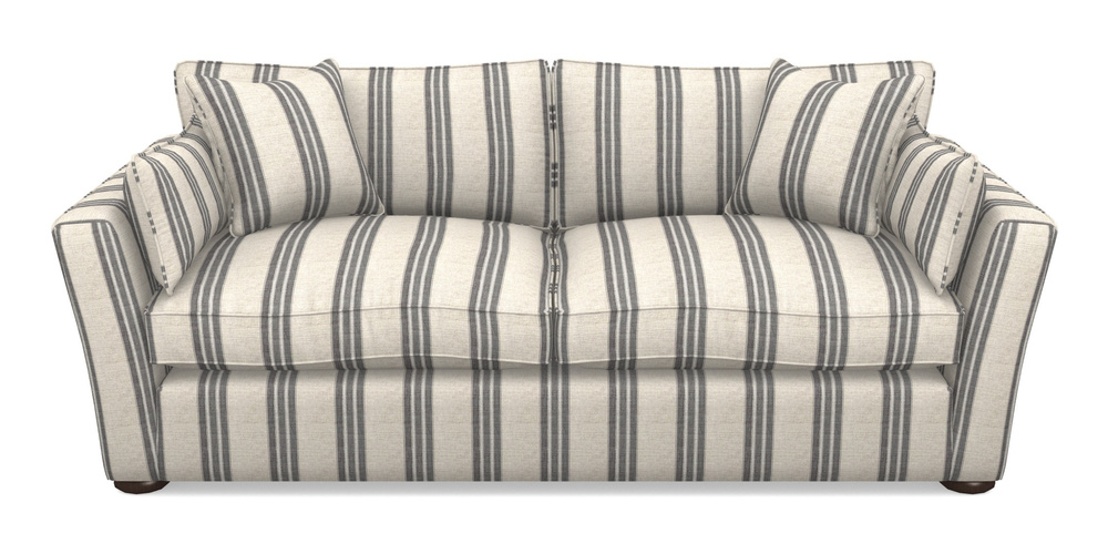 Product photograph of Aldeburgh 3 Seater Sofa In Cloth 18 Stripes - Bengal - Bible Black from Sofas and Stuff Limited