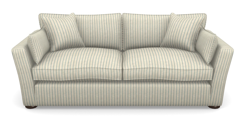 Product photograph of Aldeburgh 3 Seater Sofa In Cloth 18 Stripes - Ticking - Basil from Sofas and Stuff Limited