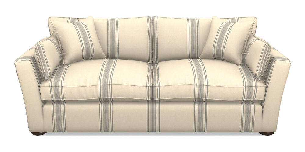 Product photograph of Aldeburgh 3 Seater Sofa In Cloth 22 - Racing Stripes Cheltenham - Charcoal from Sofas and Stuff Limited