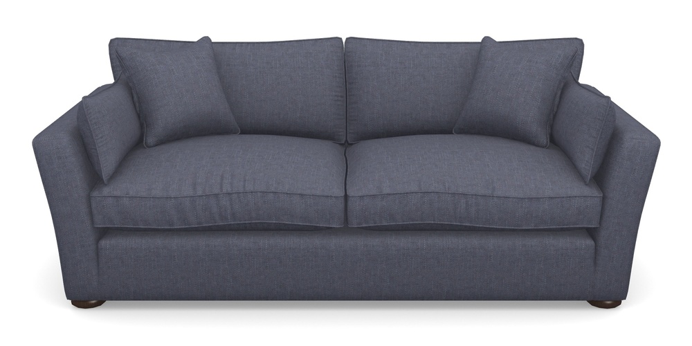 Product photograph of Aldeburgh 3 Seater Sofa In Easy Clean Plain - Navy from Sofas and Stuff Limited