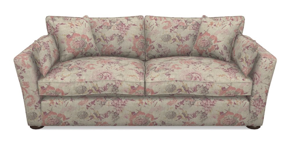 Product photograph of Aldeburgh 3 Seater Sofa In Floral Linen - Faith Antique Sangria from Sofas and Stuff Limited