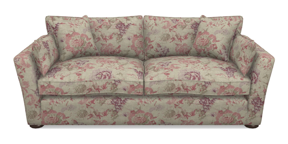 Product photograph of Aldeburgh 3 Seater Sofa In Floral Linen - Faith Rose Quartz from Sofas and Stuff Limited