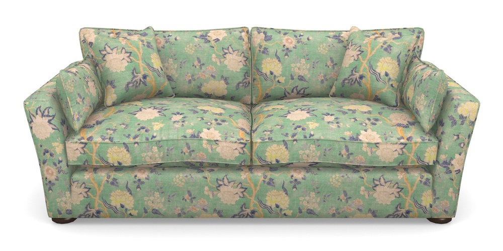 Product photograph of Aldeburgh 3 Seater Sofa In Floral Linen - Even So Verde from Sofas and Stuff Limited