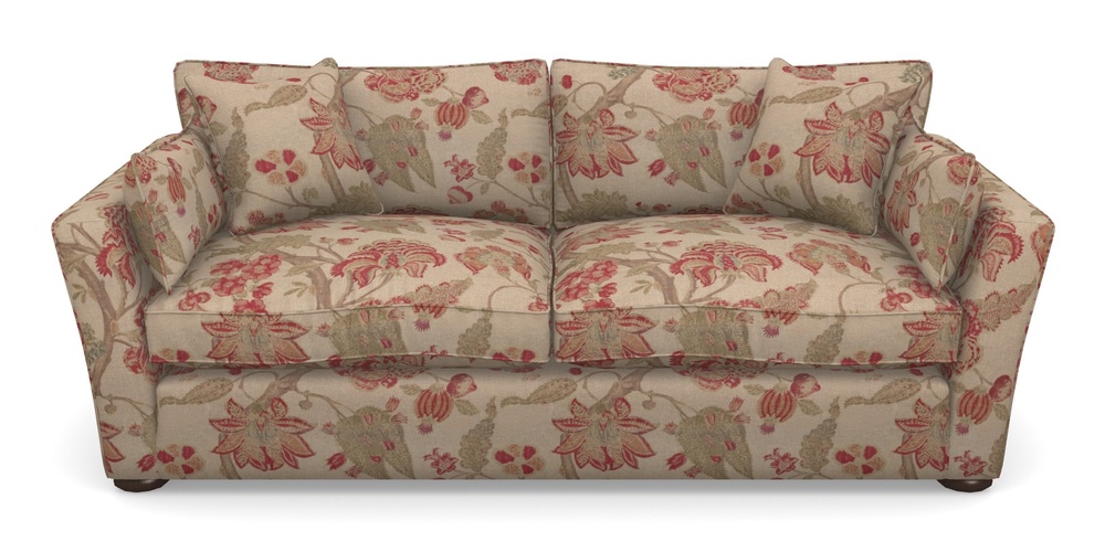 Product photograph of Aldeburgh 3 Seater Sofa In Floral Linen - Indienne T Rosso from Sofas and Stuff Limited