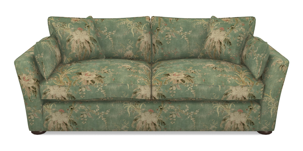 Product photograph of Aldeburgh 3 Seater Sofa In Floral Linen - Zefferino Emerald from Sofas and Stuff Limited