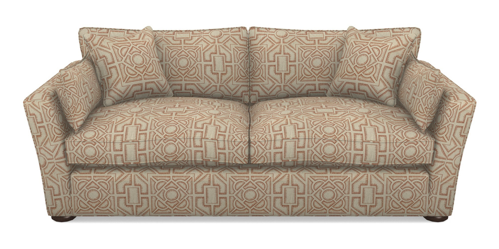 Product photograph of Aldeburgh 3 Seater Sofa In Rhs Collection - Large Knot Garden Linen - Terracotta from Sofas and Stuff Limited