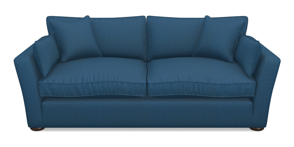 Product photograph of Aldeburgh 3 Seater Sofa In Plain Linen Cotton - Royal Blue from Sofas and Stuff Limited