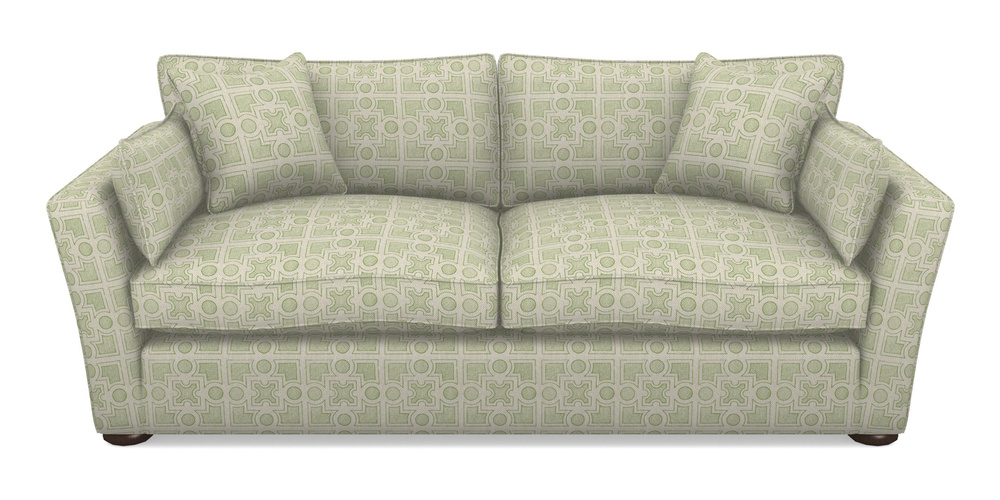 Product photograph of Aldeburgh 3 Seater Sofa In Rhs Collection - Small Knot Garden Cotton Weave - Green from Sofas and Stuff Limited