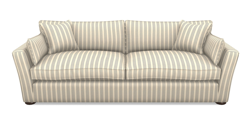 Product photograph of Aldeburgh 4 Seater Sofa In Cloth 22 - Racing Stripes Ayr - Charcoal from Sofas and Stuff Limited