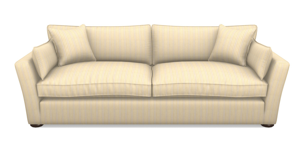Product photograph of Aldeburgh 4 Seater Sofa In Cloth 22 - Racing Stripes Ayr - Lemon from Sofas and Stuff Limited