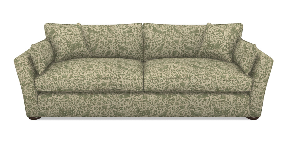 Product photograph of Aldeburgh 4 Seater Sofa In V A Drawn From Nature - Bird And Rabbit - Light Green from Sofas and Stuff Limited