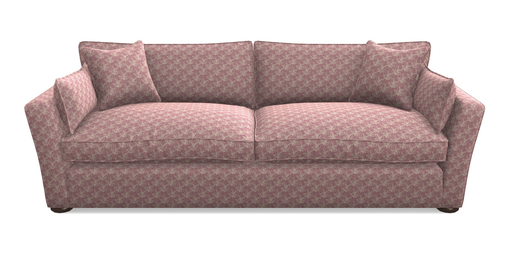 Product photograph of Aldeburgh 4 Seater Sofa In Cloth 21 - Decorative Leaf - Cassis from Sofas and Stuff Limited