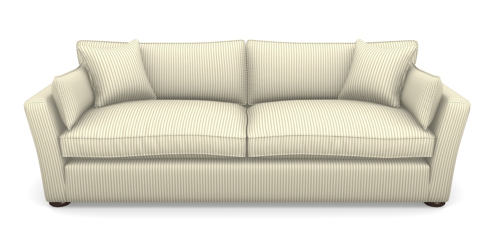 Product photograph of Aldeburgh 4 Seater Sofa In Cotton Stripe - Sage from Sofas and Stuff Limited
