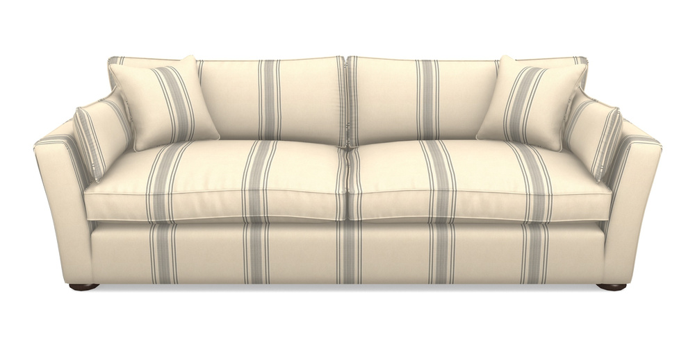 Product photograph of Aldeburgh 4 Seater Sofa In Cloth 22 - Racing Stripes Cheltenham - Charcoal from Sofas and Stuff Limited