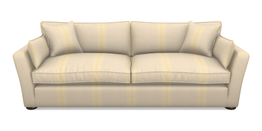 Product photograph of Aldeburgh 4 Seater Sofa In Cloth 22 - Racing Stripes Cheltenham - Lemon from Sofas and Stuff Limited