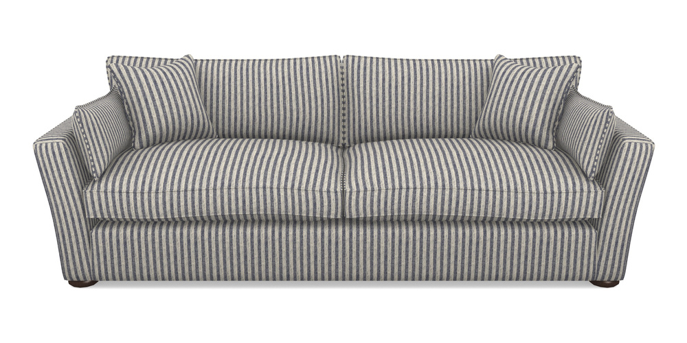Product photograph of Aldeburgh 4 Seater Sofa In Cloth 22 - Pinstripe - Deep Water from Sofas and Stuff Limited