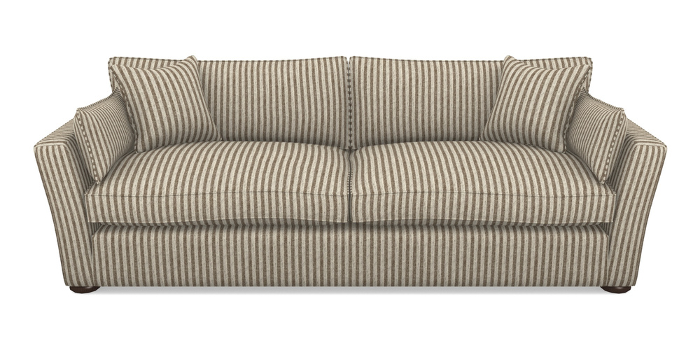 Product photograph of Aldeburgh 4 Seater Sofa In Cloth 22 - Pinstripe - Peat from Sofas and Stuff Limited