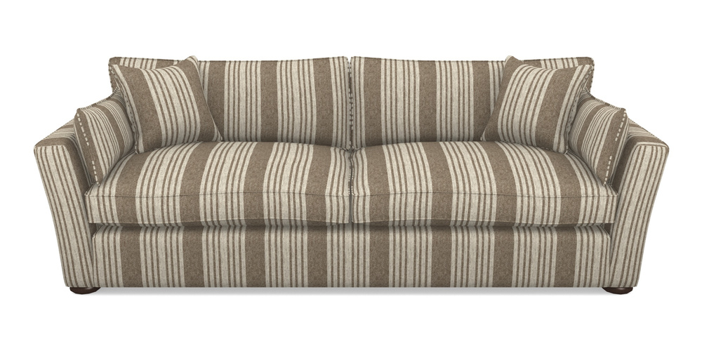 Product photograph of Aldeburgh 4 Seater Sofa In Cloth 22 - Bayadere - Peat from Sofas and Stuff Limited