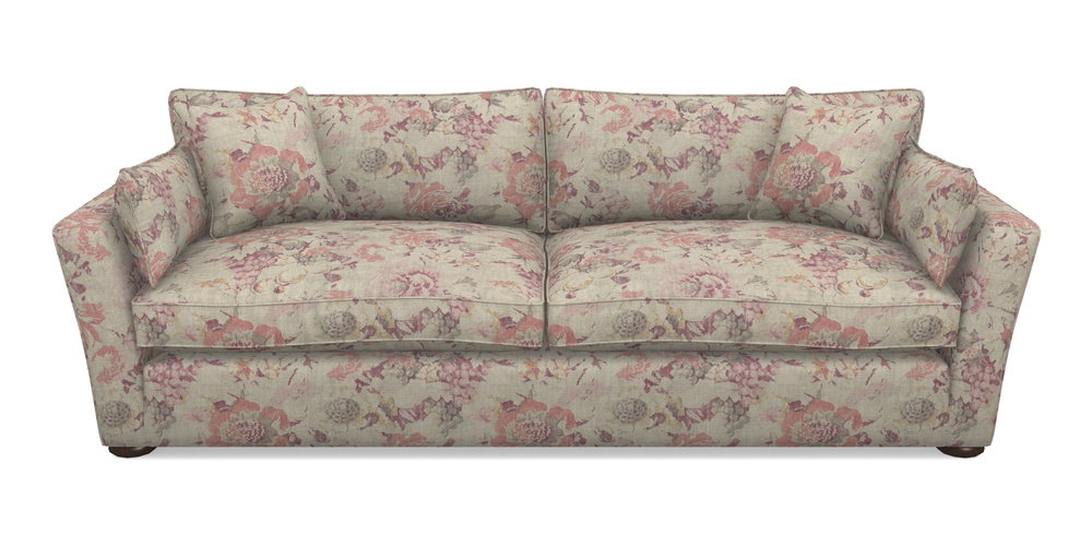 Product photograph of Aldeburgh 4 Seater Sofa In Floral Linen - Faith Antique Sangria from Sofas and Stuff Limited