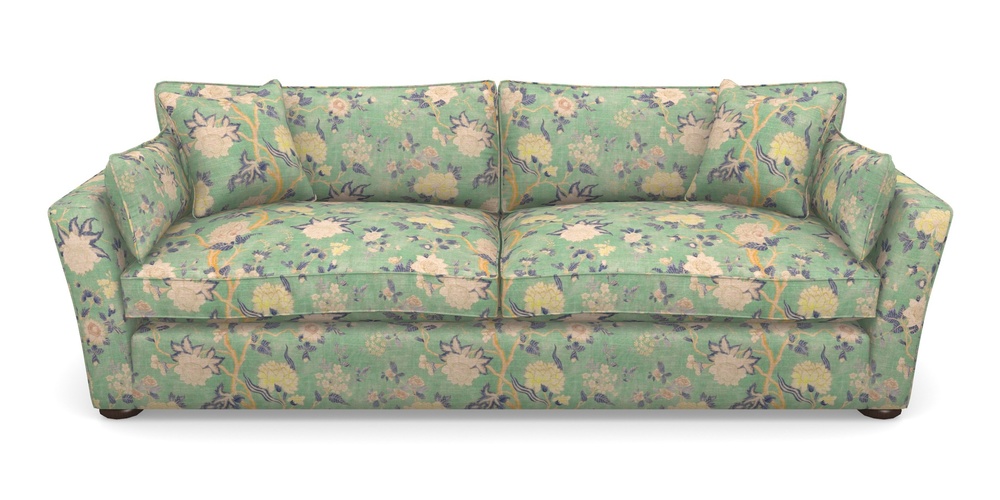 Product photograph of Aldeburgh 4 Seater Sofa In Floral Linen - Even So Verde from Sofas and Stuff Limited