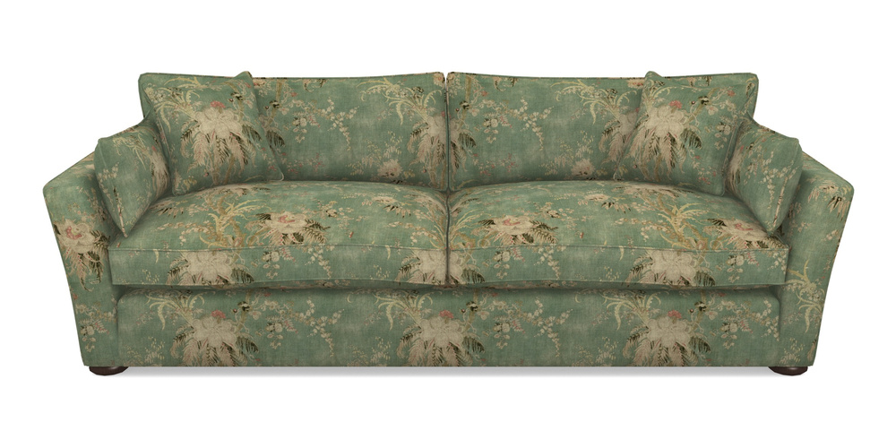 Product photograph of Aldeburgh 4 Seater Sofa In Floral Linen - Zefferino Emerald from Sofas and Stuff Limited