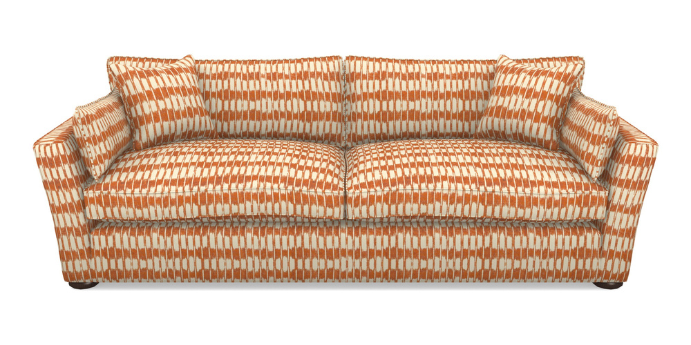 Product photograph of Aldeburgh 4 Seater Sofa In V A Brompton Collection - Ikat - Terracotta from Sofas and Stuff Limited