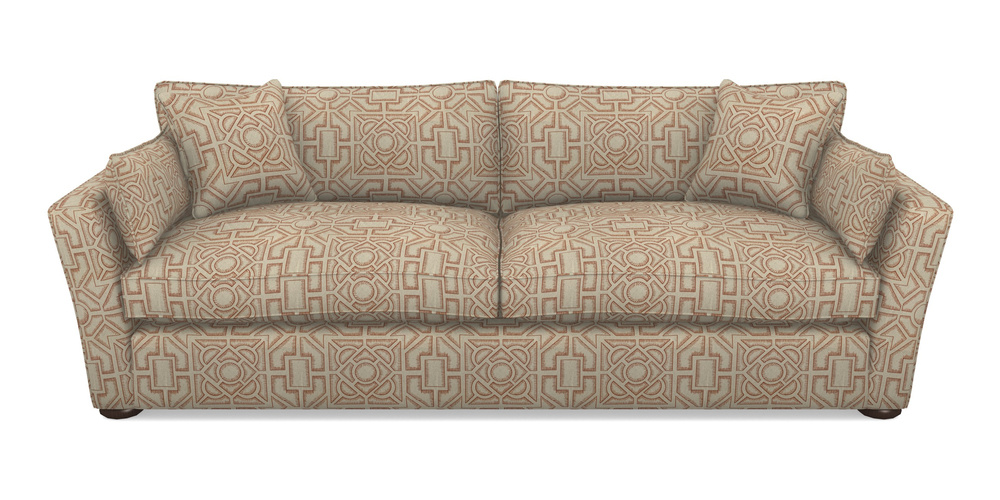 Product photograph of Aldeburgh 4 Seater Sofa In Rhs Collection - Large Knot Garden Linen - Terracotta from Sofas and Stuff Limited