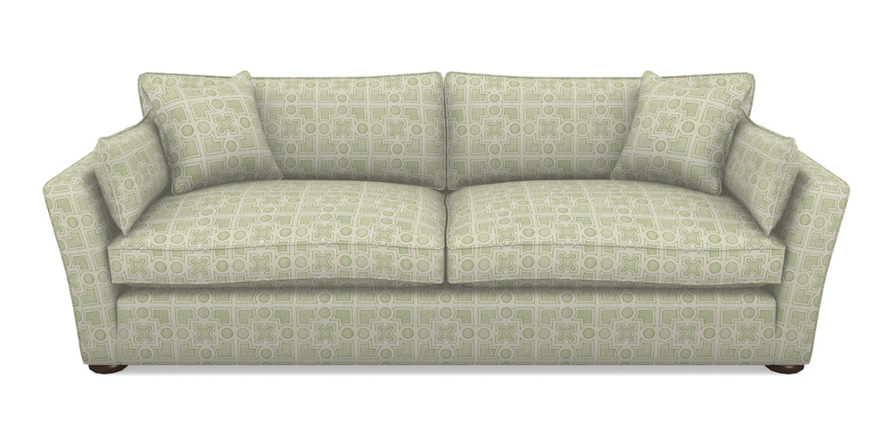 Product photograph of Aldeburgh 4 Seater Sofa In Rhs Collection - Small Knot Garden Cotton Weave - Green from Sofas and Stuff Limited