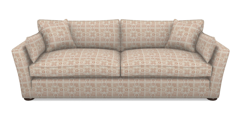 Product photograph of Aldeburgh 4 Seater Sofa In Rhs Collection - Small Knot Garden Cotton Weave - Terracotta from Sofas and Stuff Limited
